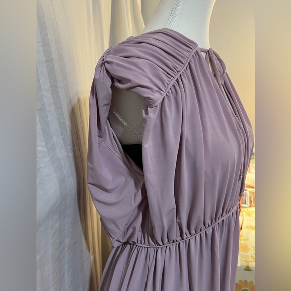 H&M Classy Summer Dreamy Purple Long Rutched Dress - Picture 2 of 11
